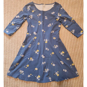 Women's Old Navy Blue Floral Feminine Long Sleeve Dress MP